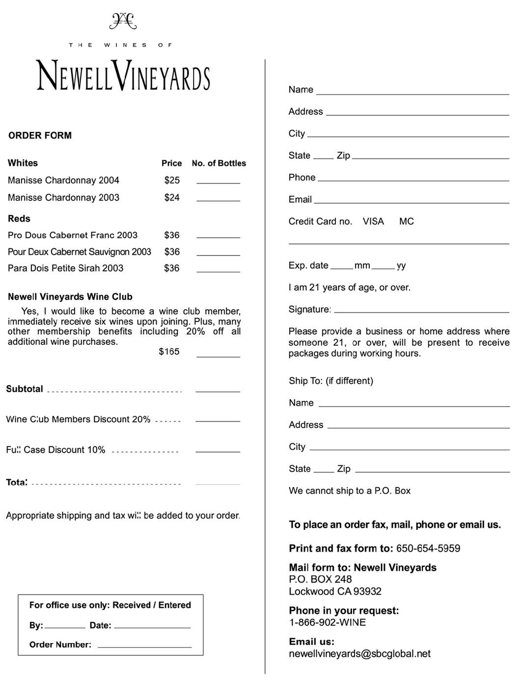 Order Form